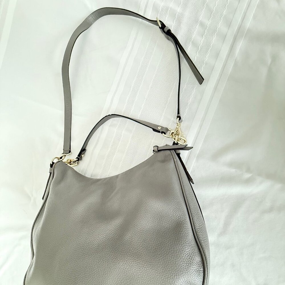 Kate Spade Gray Pebbled Leather Shoulder Bag